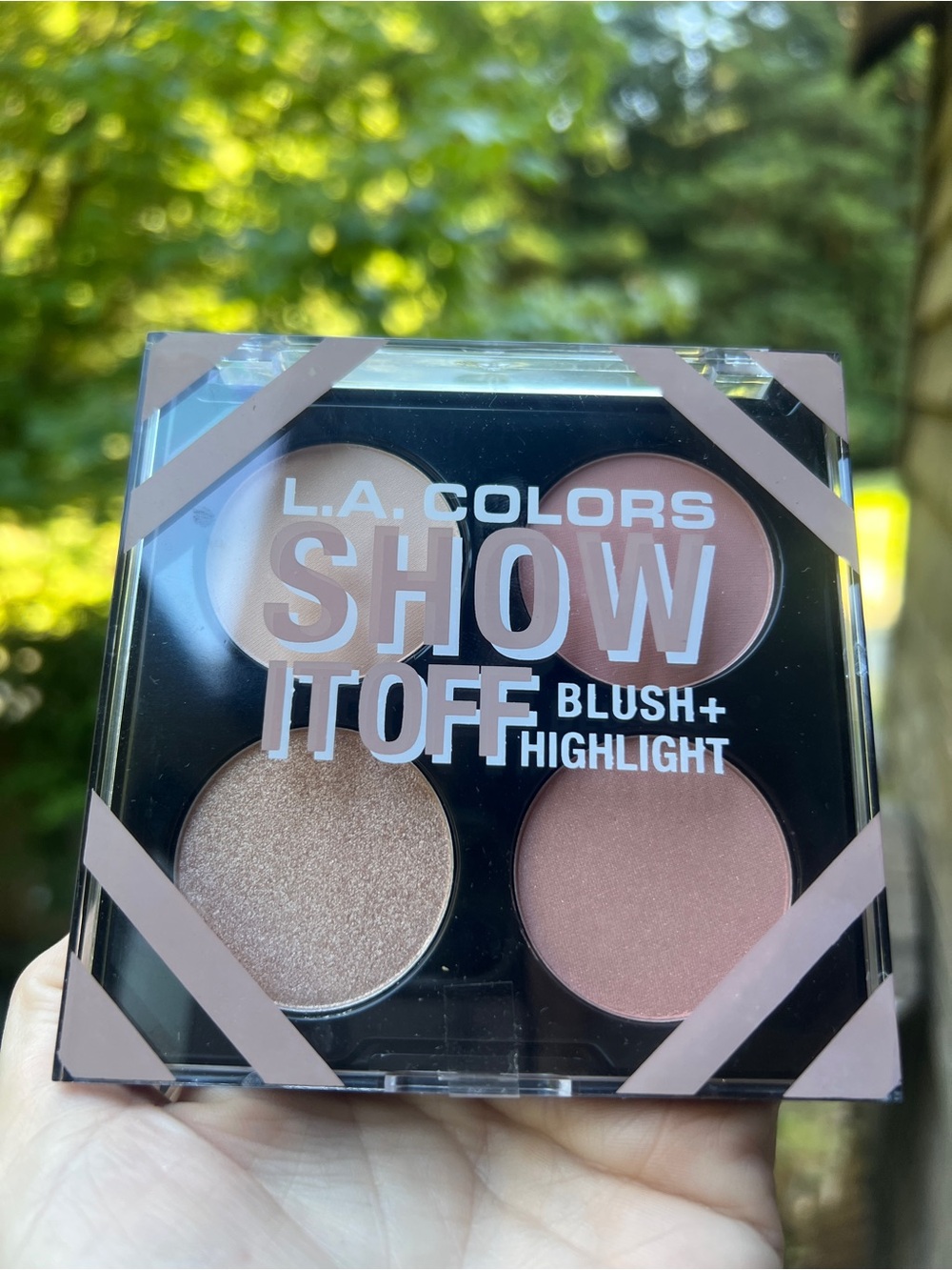L.A. COLORS Show It Off Blush + Highlight Palette - Peach & Champagne